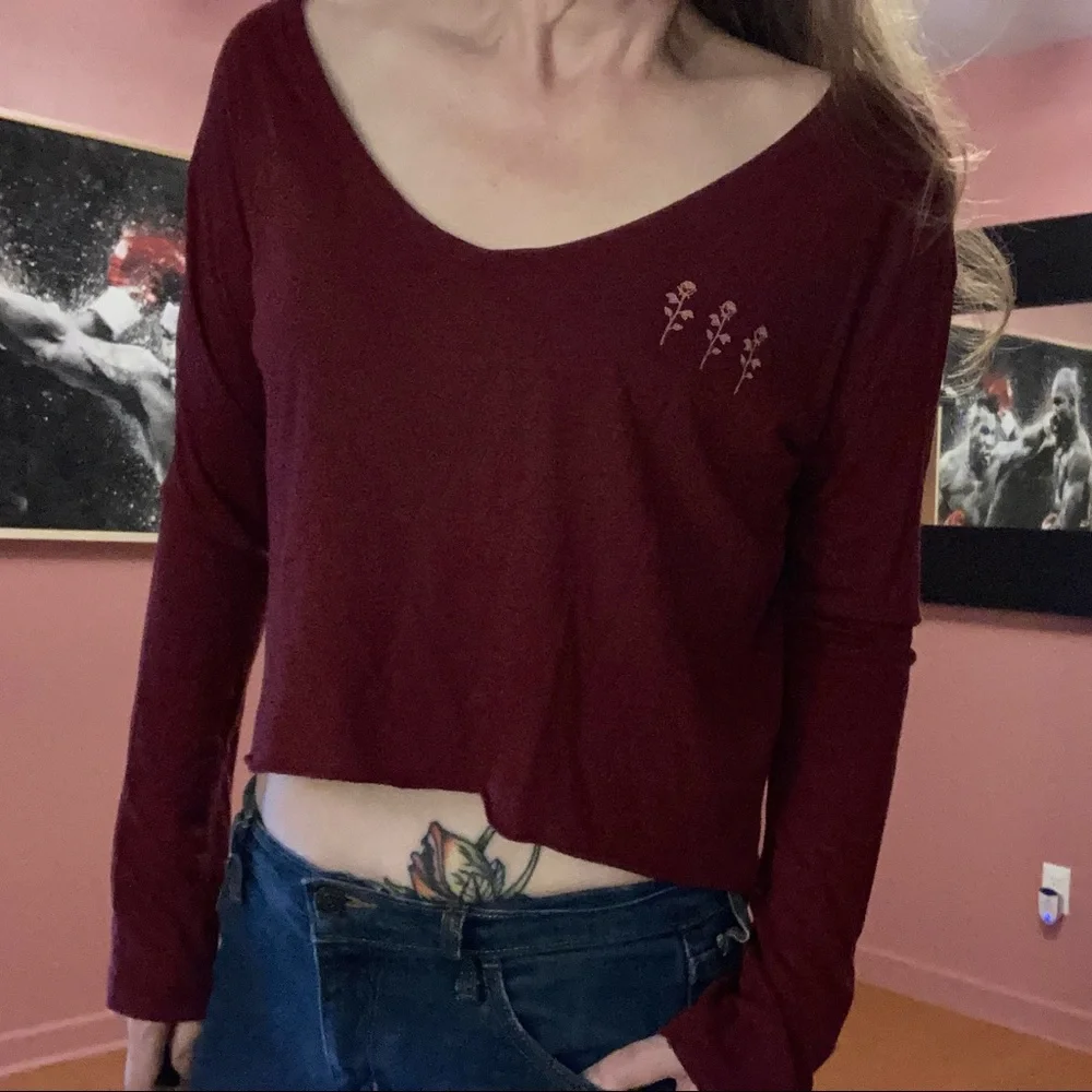 NWT Pink VS long sleeve crop top